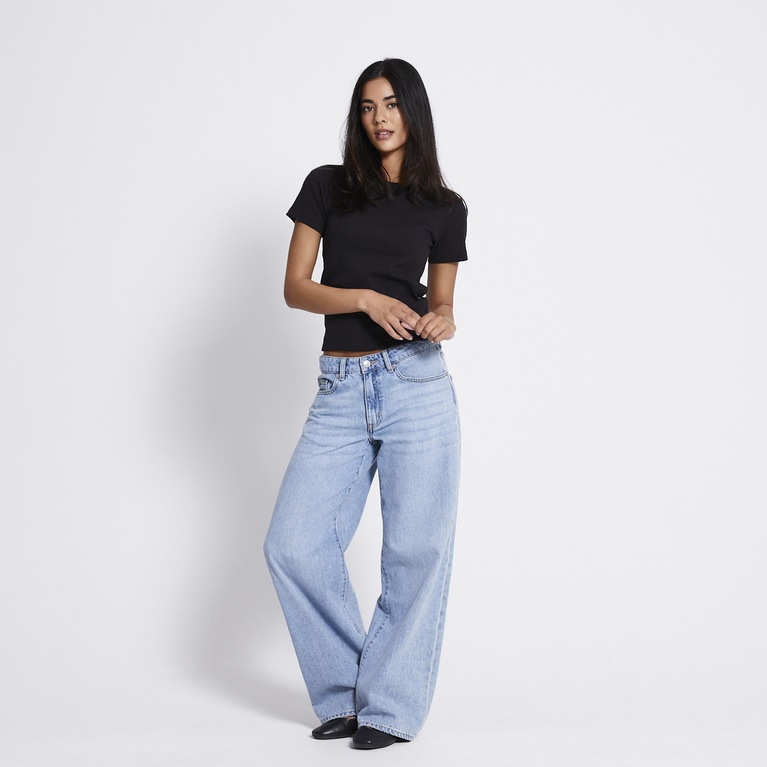 Rib tee "Alvia Rib Top" Black